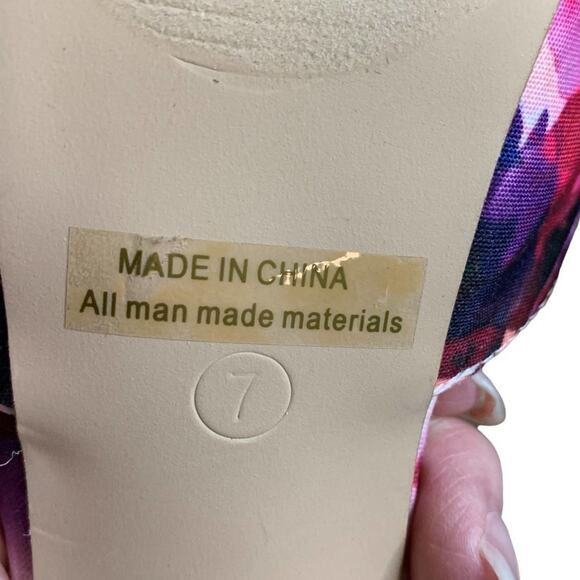 Dream pairs shoes platform heels floral zipper back style swan 05 S size 7 - Picture 6 of 7